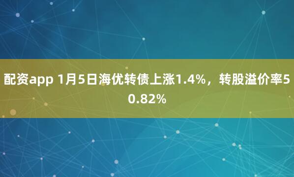 配资app 1月5日海优转债上涨1.4%，转股溢价率50.82%